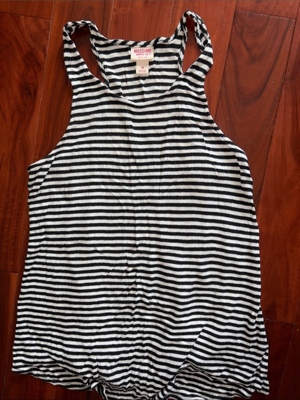 Mossimo Supply Co. Black and White Striped Racerback Tank